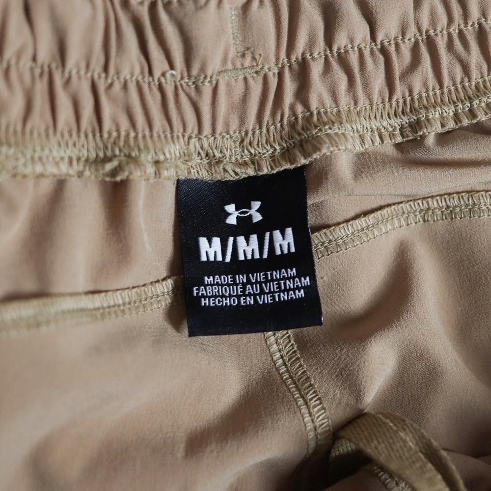 Under Armour UA Rival Woven Cargo Pants Tan Elastic Waist Jogger Style Women's M - Picture 2 of 11